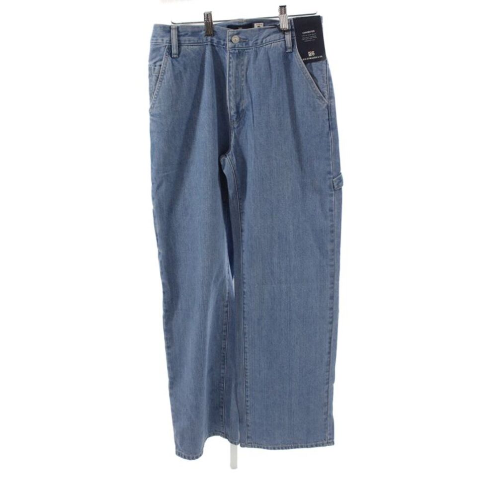 Levis Unisex Light Blue Straight Wide-Leg Jeans 100% Cotton Mid Rise Size 26